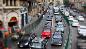 Bumper to bumper traffic shows Cairo to be one of the most dangerous places to drive