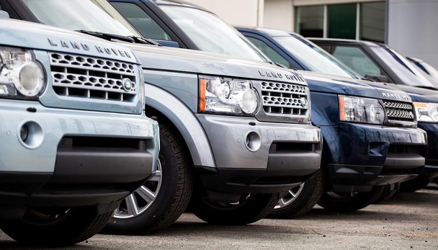 Land Rovers Land Rovers in a row