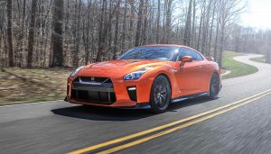 A blaze metallic 2017 Nissan GT-R