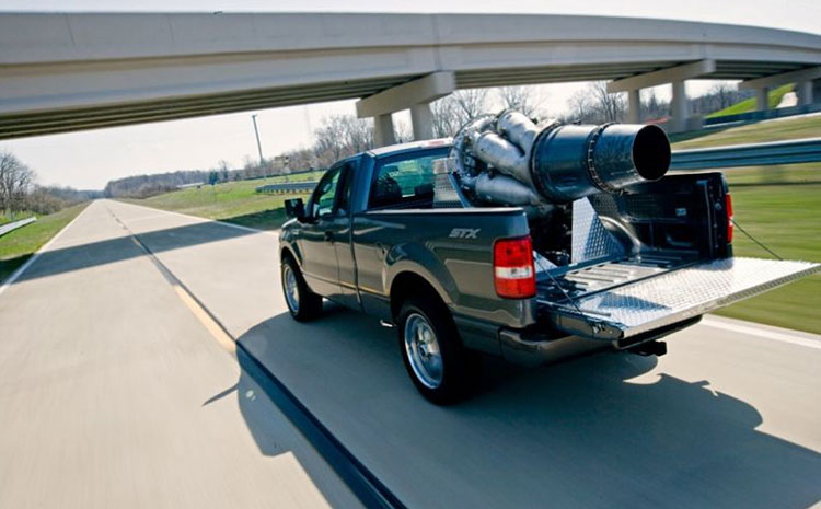 A custom jet-engine propelled Ford F-150