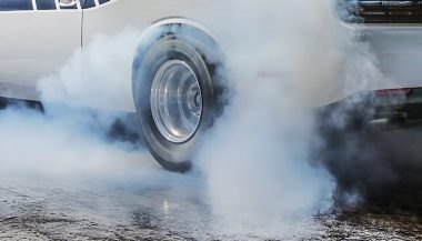 Powerful Cars A burnout, the hallmark of powerful cars.