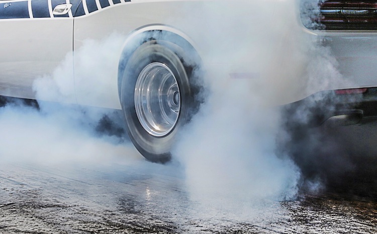 A burnout, the hallmark of powerful cars.