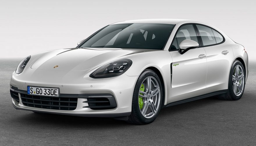 A silver Panamera 4 E-Hybrid