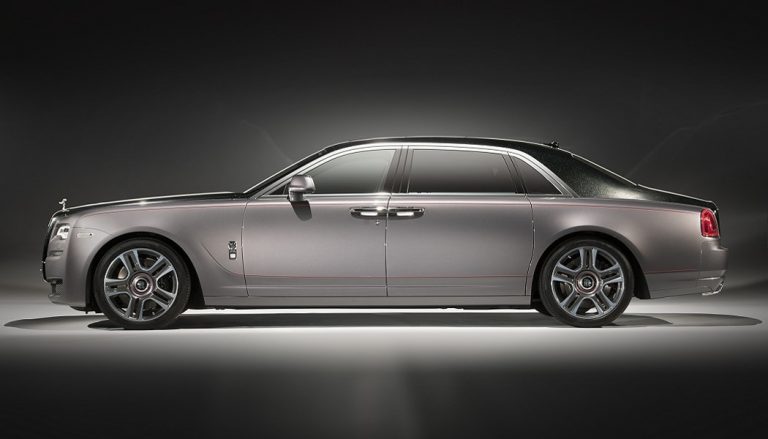 The Rolls-Royce Ghost Elegance glimmers with crushed diamonds in the paint