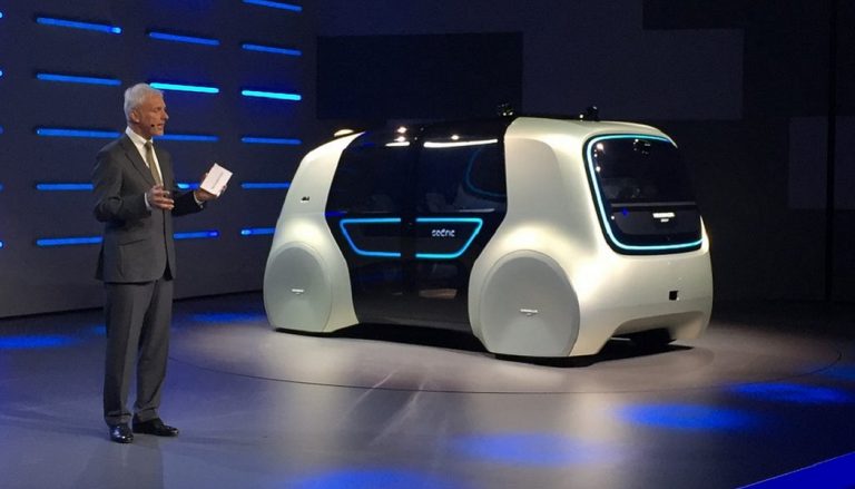 The VW self-driving car Sedric has a very futuristic look