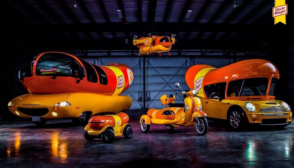 The Wienermobile and other vehicles of the Wienerfleet