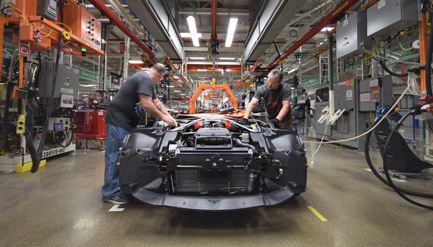 Workers at the Viper factory put a car together