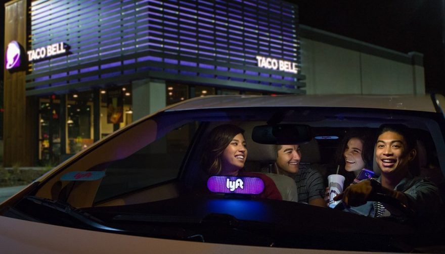 Lyft passengers going to Taco Bell