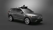 Uber self-driving car A Volvo XC90 Uber self-driving car