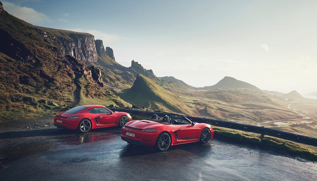 Porsche has used the Touring T to mean driver-focused. Now it is applying the formula to its smallest cars. The Porsche 718 Boxster T and Cayman T