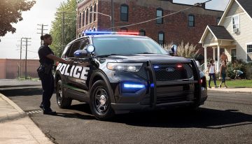 Ford Police Interceptor Utility The 2020 Ford Police Interceptor comes with an all-new hybrid drivetrain as standard. That helps make blue a little more green.